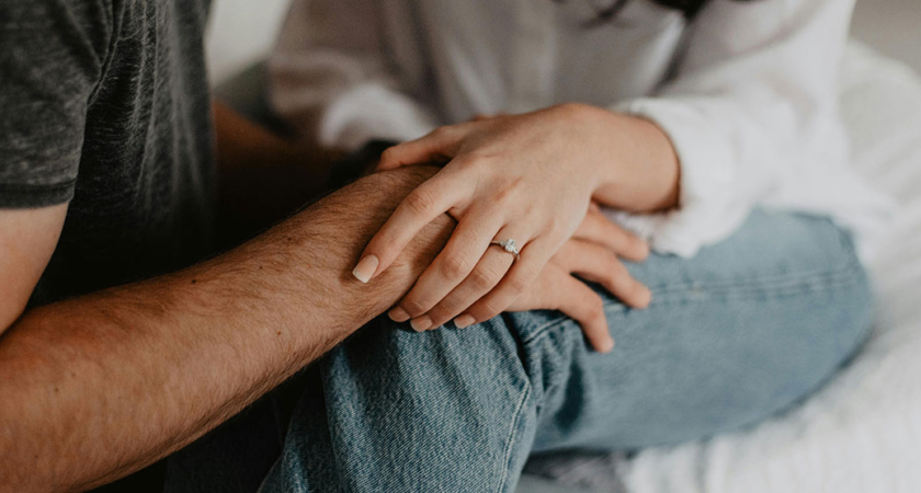 Closeup of a couple's hands